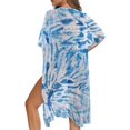 thumbnail image 4 of HELLHERO Long Bathing Suit Cover Up for Vacation Polyester Lightweight Long Kimono Swimsuit Cover Up Abstract Wave, 4 of 5