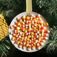 thumbnail image 3 of White Yellow Orange Candy Corn Gift Candy Sweet Tooth Candies Food Double Sided Ceramic Foodie Novelty Holiday Christmas Xmas Tree Ornament Gift Accessory (Flat Printed Design, NOT 3D), 3 of 3