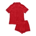 thumbnail image 6 of MEZZALL Women's 2 Piece Pajama Set Short Sleeve Button Down Tops With Shorts Sleepwear with Heart Printed Pocket Summer Loungewear Stylish Pjs, 6 of 6