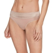 Warner's No Pinching No Problems® Dig-Free Comfort Waistband Lace Thong RX5101J Color: Toasted Almond Size: SMALL