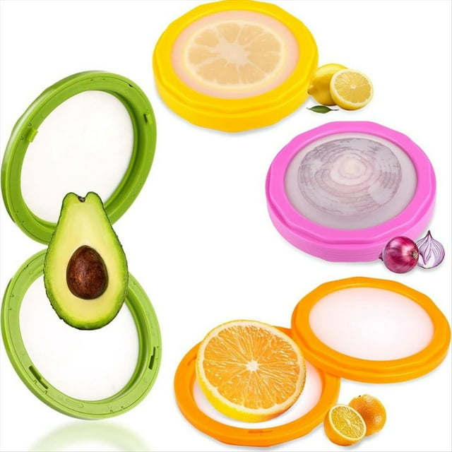4 Recipientes de Silicona para Almacenar Frutas y Verduras, Reutilizables y Fáciles de Usar.