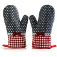 thumbnail image 2 of 2 Pieces Oven Gloves, Insulation Gloves, Oven Gloves, Heat-Resistant, Non-Slip Grill Gloves, Polyester Cotton Baking Gloves Suitable For Cooking, Baking And Grilling, 2 of 4