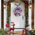 thumbnail image 5 of PPgejGEK Christmas Flower Wreath with Bow 30x30cm 11.81x11.81in Rattan Door Hanging Decoration for Holiday Party Scene Setting, 5 of 7