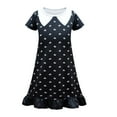 thumbnail image 1 of HAWEE Robe de Costume de Wednesday Addams avec Sac pour Enfants, Robe d'Uniforme Noire d'Halloween pour Filles Robe de Costume Addams pour Fête Cosplay, 1 of 5