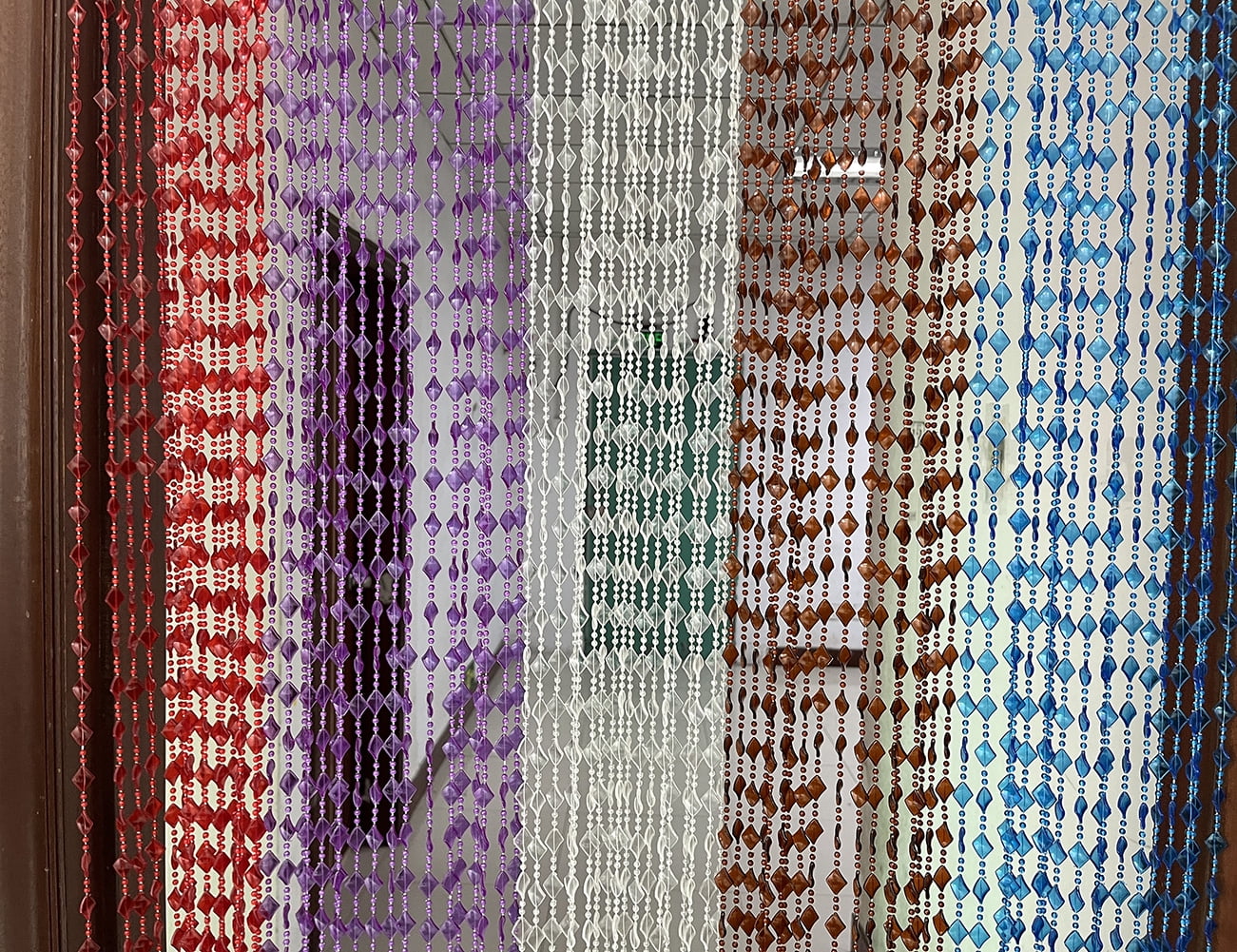 ZiDeTang Acrylic Maple Leaves Diamond Décor Beaded Door Curtain String Doorway Room Divider Window Tassel Blind Screen Panel (39.3"x76.7",Clear)
