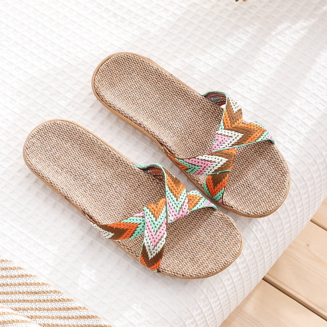 SMihono Sandales Femmes Été Grande Taille Mode Décontractée à Enfiler Pantoufles d'Intérieur Chaussures de Plage Pantoufles en Solde