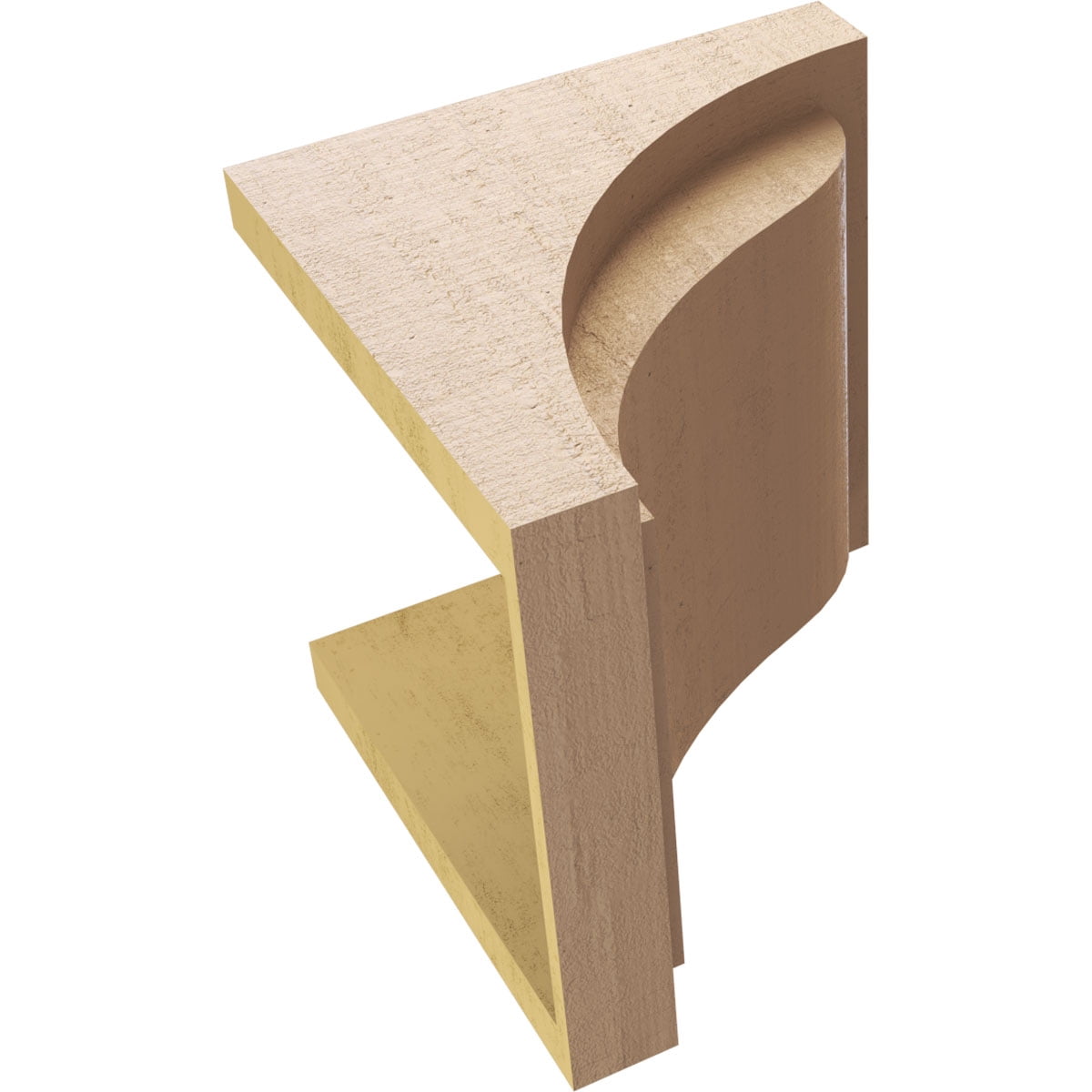 10"W x 10"D x 10"H Wide Helena Rough Cedar Woodgrain TimberThane Corbel, Primed Tan