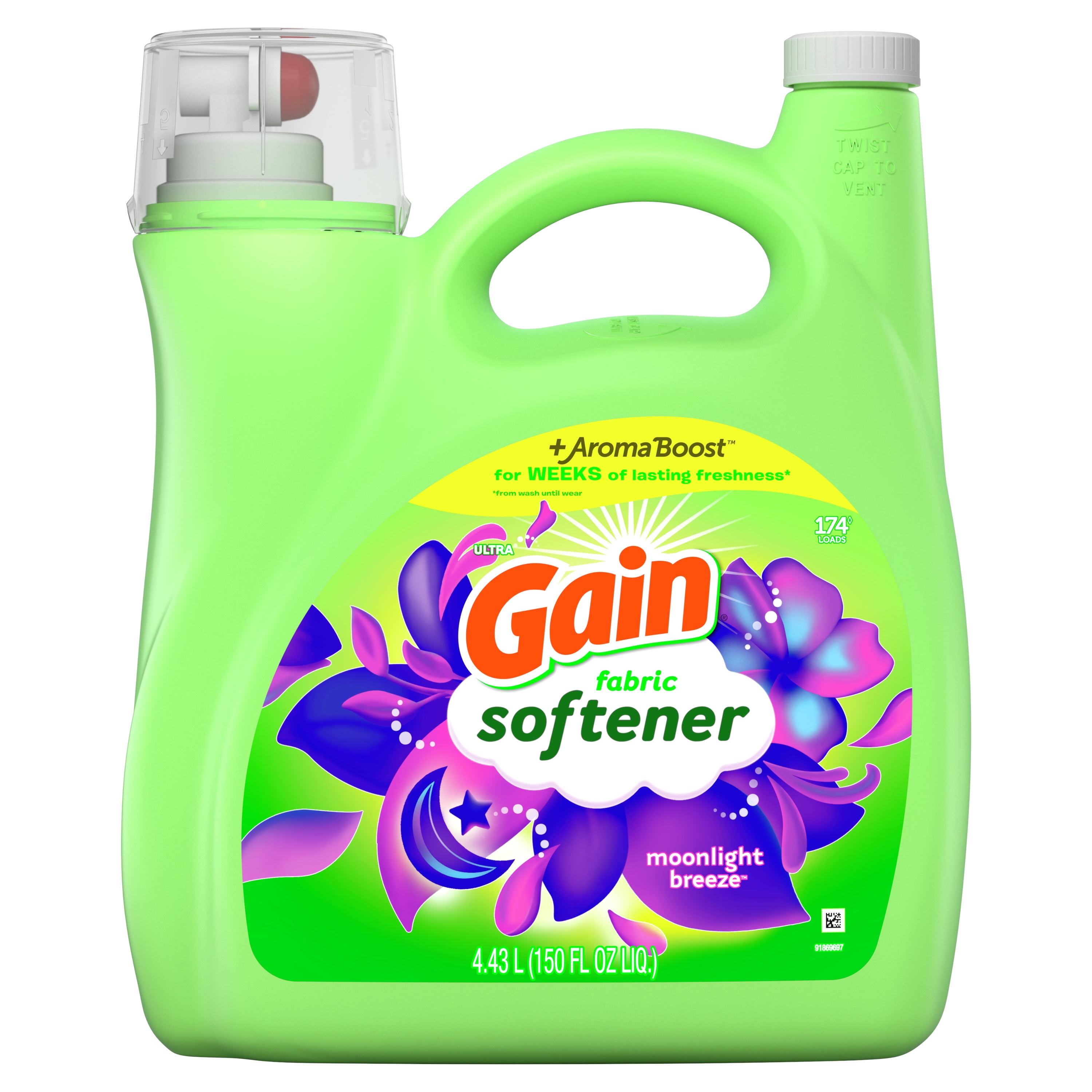 Gain Liquid Fabric Softener, Moonlight Breeze, 150 Fluid Ounce, 174