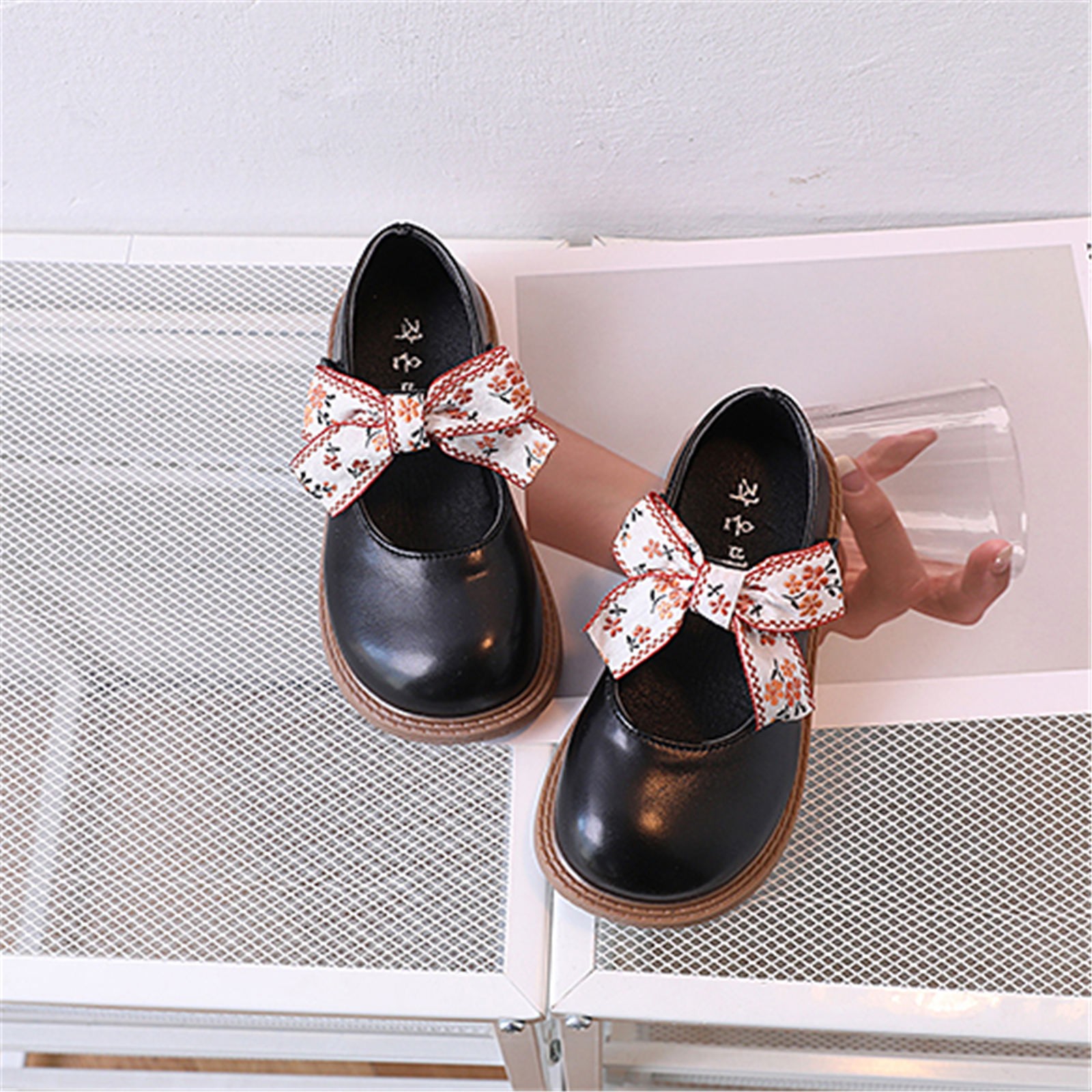 Girls Sandals Dress Shoes Cute Bow Shoes Satin Ankle Tie Flower For ...