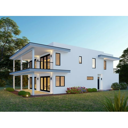 763-1167: Modern Contemporary 4 Bed, 4 Bath Luxury Home Plan, 2901 Sq Ft: Full Blueprints with License to Build by Home Plan Marketplace - Lesuto