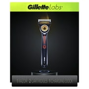 GilletteLabs Heated Razor Starter Kit - 1 Handle, 2 Blade Refills, 1 Charging Dock