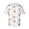 thumbnail image 4 of Xecao Heart Panda print Hawaiian shirt - a stylish short-sleeve button-down for men, perfect for casual beach and tropical outings., 4 of 9