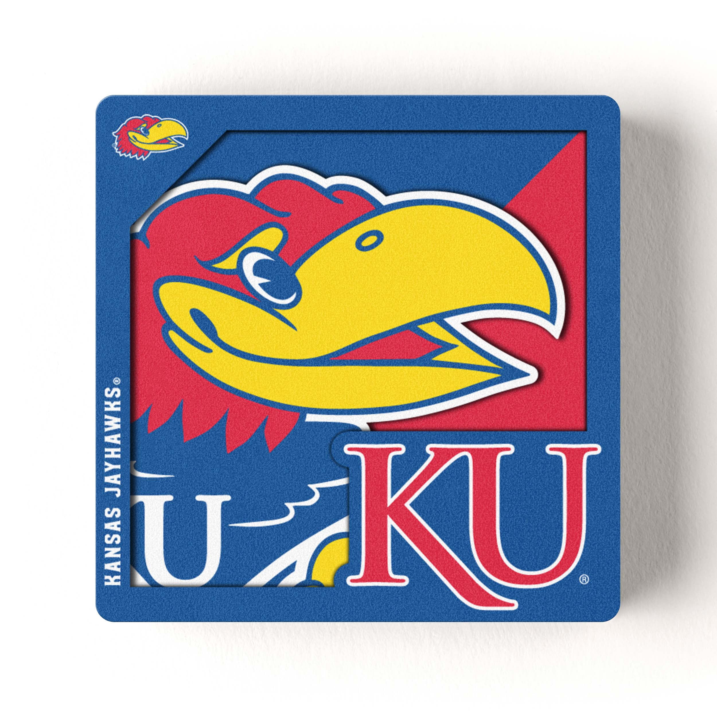 YouTheFan NCAA Kansas Jayhawks 3D Logo Series Magnet