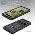 thumbnail image 5 of Nalacover Heavy Duty Case for Google Pixel 6 with Camera Lens Sliding Cover, Triple Layers Ring Kickstand Hybrid Rugged PC + TPU Shockproof Case with Magnetic Car Mount Holder, Black, 5 of 11