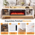 thumbnail image 4 of Ktaxon Modern TV Stand with 36" Fireplace, 70" High Gloss Entertainment Center with LED RGB Light for Living Room, 12 Colors Flames Electric Fireplace Mantel, White, 4 of 7