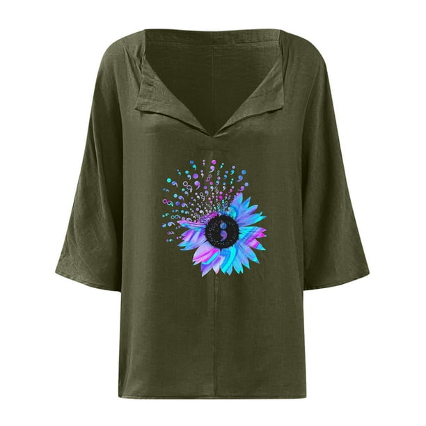 Blusas transparentes de girasoles hotsell