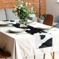 thumbnail image 4 of Linen Cow Print Table Runner 13x71 Inch Farmhouse Western White Black Cowhide Runners Table Decorations Rustic Coffee Table Runner for Home Kitchen Dining Room, 4 of 6