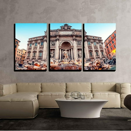 wall26 3 Piece Canvas Wall Art Trevi Fountain Fontana 