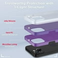 thumbnail image 3 of for iPhone 13 Case, iPhone 14 Case, Upgraded Silicone Phone Case with [2 Screen Protector], Soft Anti-Scratch Microfiber Lining Inside, 6.1 inch, Deep Purple, 3 of 16