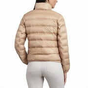 Michael Kors Womens Reversible Packable Down Jacket (Buff/Bone, L)