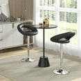 thumbnail image 2 of Costway Swivel Bar Stool Set of 2 Modern PU Leather Pub Stools with Hollow Back & Footrest, 2 of 7