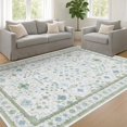 thumbnail image 3 of Hazo Haus Washable Cream Green 7x9 Area Rug, 3 of 7