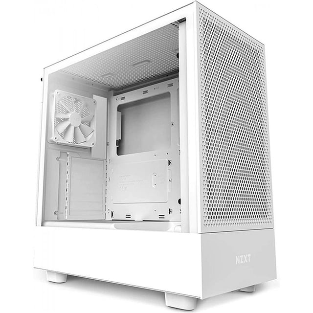 Gabinete Gamer NZXT H5 FLOW ATX Media Torre 2 Fan Cristal Templado USB-C Blanco CC-H51FW-01 NZXT H5 FLOW