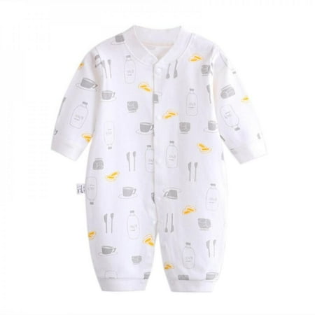 

Jandel 4 Colors Spring Autumn Baby Boy Girl Cute Long Sleeve Romper Cotton Comfortable Cloud Tree Cup Watermelon Pattern Outfits