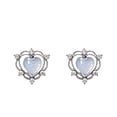 thumbnail image 1 of 925 plata piedra de nacimiento ópalo creado pendientes en forma de corazón para las mujeres niñas, 1 of 7