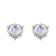 thumbnail image 1 of 925 plata piedra de nacimiento ópalo creado pendientes en forma de corazón para las mujeres niñas, 1 of 7