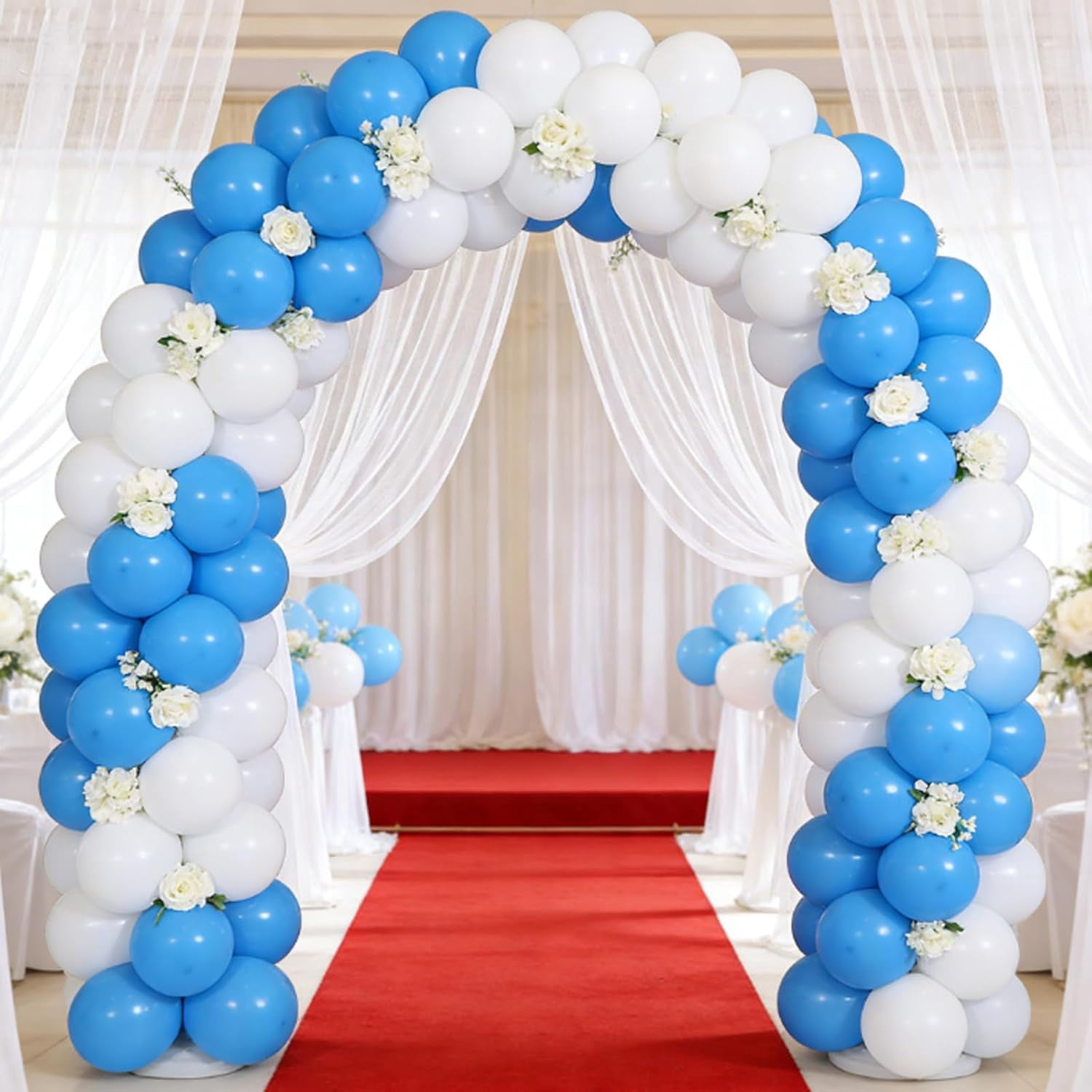 Reusable Inflatable Balloon Garland, 3/7 Cluster Reusable Inflatable Balloon Garland Arch Kit,Durable Pvc One-Piece Thickened Decorative Ball,Hanging Hole Design,For Birthdays,Weddings (Blue,B)