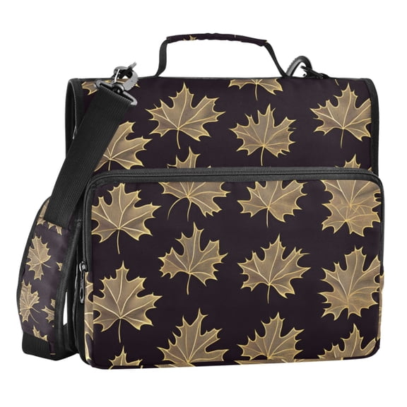 ALAZA Zipper Binder Maple Leaves 3 Ring Trapper Keeper File Folder Organizer Bag