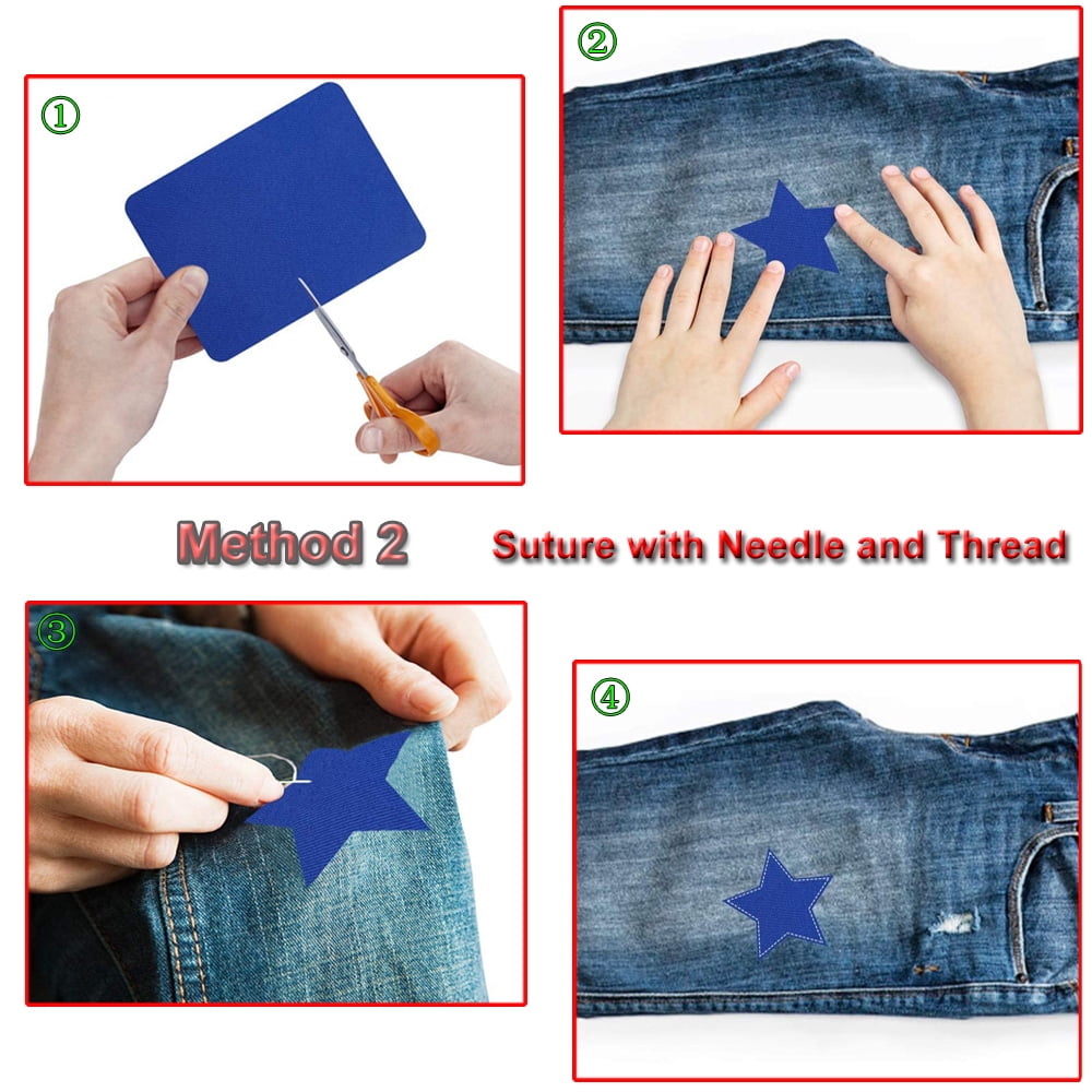 52 PCS Ultra thin Iron On Patches, Iron-on or Sewing, Decoration Patch, No-Sew Shades Patches for Clothing Jeans, Pants, Jeans, Jackets,26 Colors, 2 PCS Per Colors (12.5 x 9.5cm)