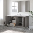 thumbnail image 3 of Vanity Art 60" Bathroom Vanity with Sink and Engineered Marble Top, Freestanding Storage Cabinet with 2 Drawers, 2 Shelves and 1 Flip Down Tray, 3 of 8