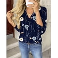thumbnail image 3 of Zeagoo Women's Shirts Dressy Casual Long Sleeve Tops V Neck Floral Blouses Business Work Tee Tshirts, 3 of 6
