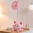 thumbnail image 4 of 2-in-1 Desktop Pen Holder Fan USB Rechargeable Desk Cooler with Flexible Gooseneck Quiet Operation Cute Style Storage Organizer for Classroom Campus Office Study(Pink), 4 of 8