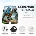 thumbnail image 2 of Kdxio Lake Forest Dinosaur A Print Men's Swim Trunks with Compression Liner 7 Inch Inseam Quick Dry Swim Shorts, 2 of 5