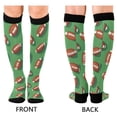 thumbnail image 4 of FORMRS Womens Knee High Socks Casual Long Thick Travel Daily Wear, 2 Pairs, American Footballs, 4 of 6