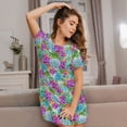 thumbnail image 3 of Bingfone Succulents Nightgowns for Women Sleep Shirts Short Sleeve Nightshirt Pullover Nightdress Soft Sleepwear, 3 of 6
