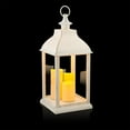 thumbnail image 3 of Alpine Corporation White Candlelit Lantern with LED Lights, 22 inch, 3 of 14