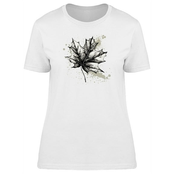 Maple Leaf B&W Art Tee Women's -Image by Shutterstock
