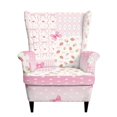thumbnail image 2 of XYZCANDO Pink Strawberry Patchwork Wingback Chair Cover, Stretchy Washable Wing Chair Slipcover, Anti-Slip Furniture Protector for Bedroom, Living, Kids Room Home Decor, 2 of 7