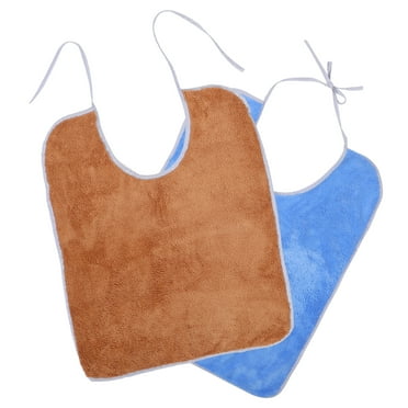 2 Pcs Elderly Bib Bibs Adult Small Baberos Para Adultos Mayores Senior Patient Dining Scarf Men and Women