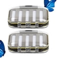 thumbnail image 2 of KAKOWELY 2pcs Fly Box Waterproof Slit High Density Double Sided Fly Fishing Tackle Box Transparent Fly Box Type A (Black,4.13X"X2.95"X1.3", 2 of 4