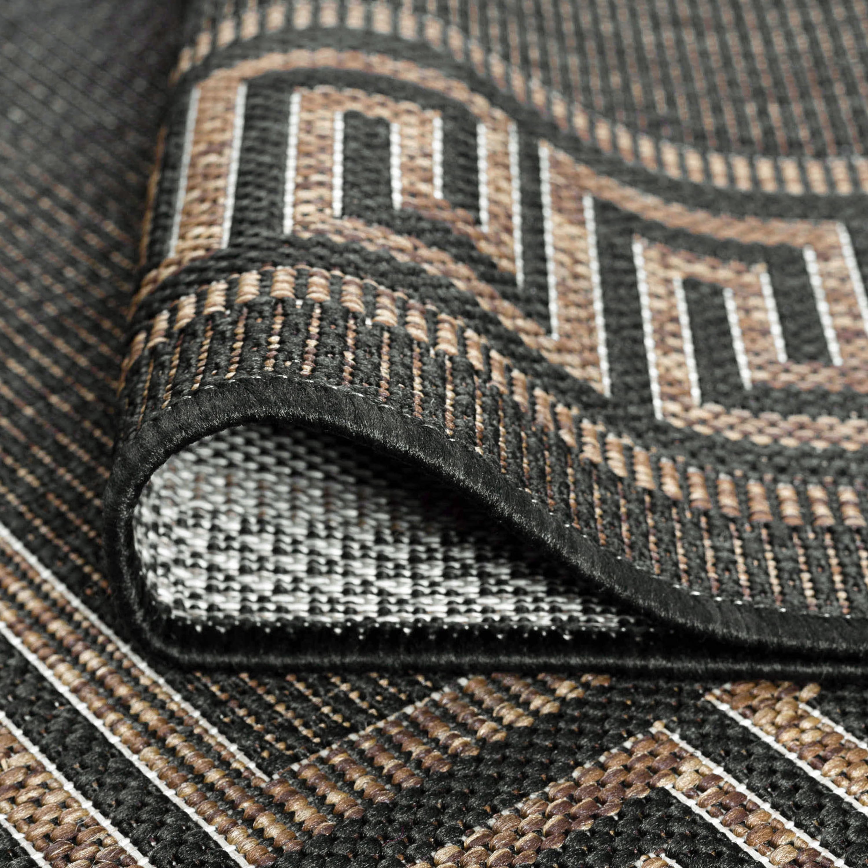 8x10 Water Resistant, Large Indoor Outdoor Rugs for Patios, Front Door Entry, Entryway, Deck, Porch, Balcony | Outside Area Rug for Patio | Gold, Greek Key | Size: 7'10'' x 10'2''