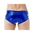 thumbnail image 2 of iiniim Men Patent Leather Briefs Low Rise Drawstring Boxer Shorts Clubwear Blue XL, 2 of 7