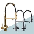 thumbnail image 2 of Pull Down Filter Kitchen Faucet 3 Ways Drinking Pure Water Faucets Brass 360° Flexible Purification Water Mixer Tap -Modern  Design, 2 of 7