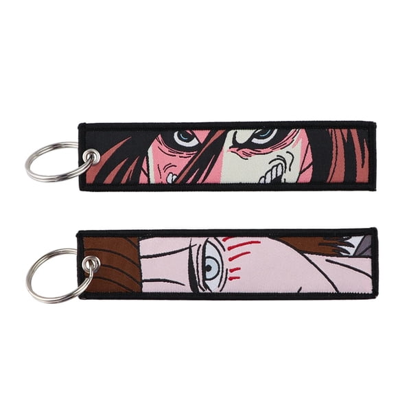 Llaveros bordados de pesadilla antes de Navidad para mujer, llavero de Anime, llaves de coche, joyería de moda, regalo de Halloween