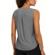 thumbnail image 5 of Tops Casuales sin Mangas para las Mujeres Color Sólido Cuello Redondo Suéter Blusa, las Señoras Tops sin Mangas Y Blusas Suaves Respirables Primavera Verano, 5 of 7