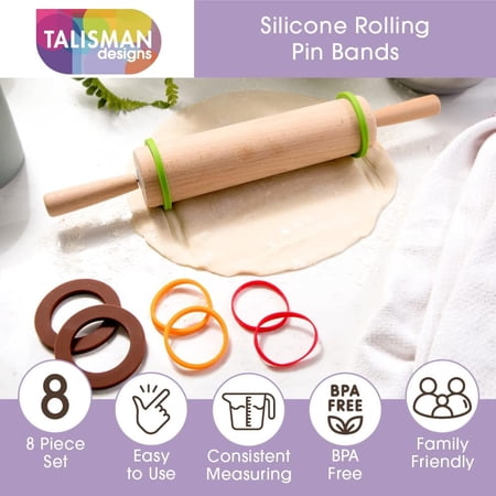 Talisman Designs Silicone Rolling Pin Bands | 8 Piece Set